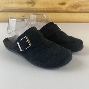 Vionic Moca 7 Black Suede Leather Slip On Orthopedic Arch Support Comfort‎ Mule